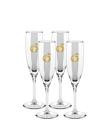 Martinelli’s Glass Champagne Flutes – Set of 4